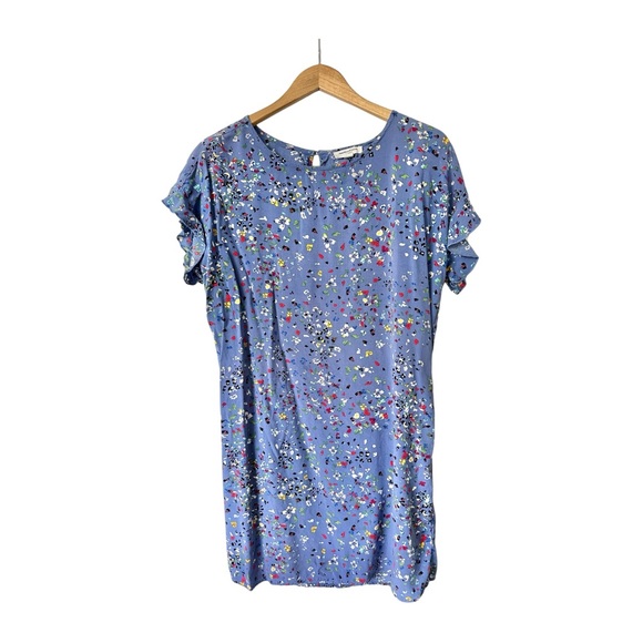 Beachlunchlounge Blue Floral Flutter Sleeve Shift Sun Dress  Size Large - Picture 7 of 13